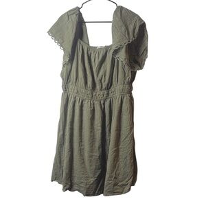 Green Ruffle Sleeve Dress